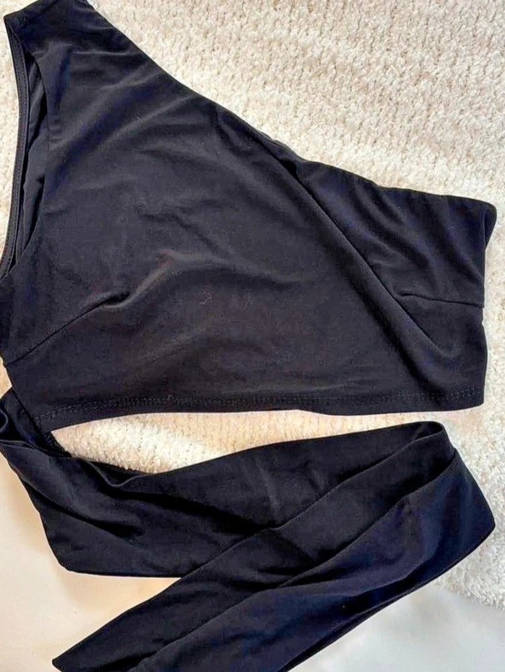 blue blush Black Wrap Crop Top Like New